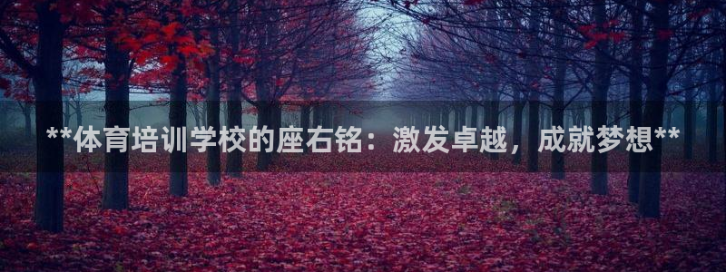 欧陆平台：**体育培训学校的座右铭：激发卓越，成就梦